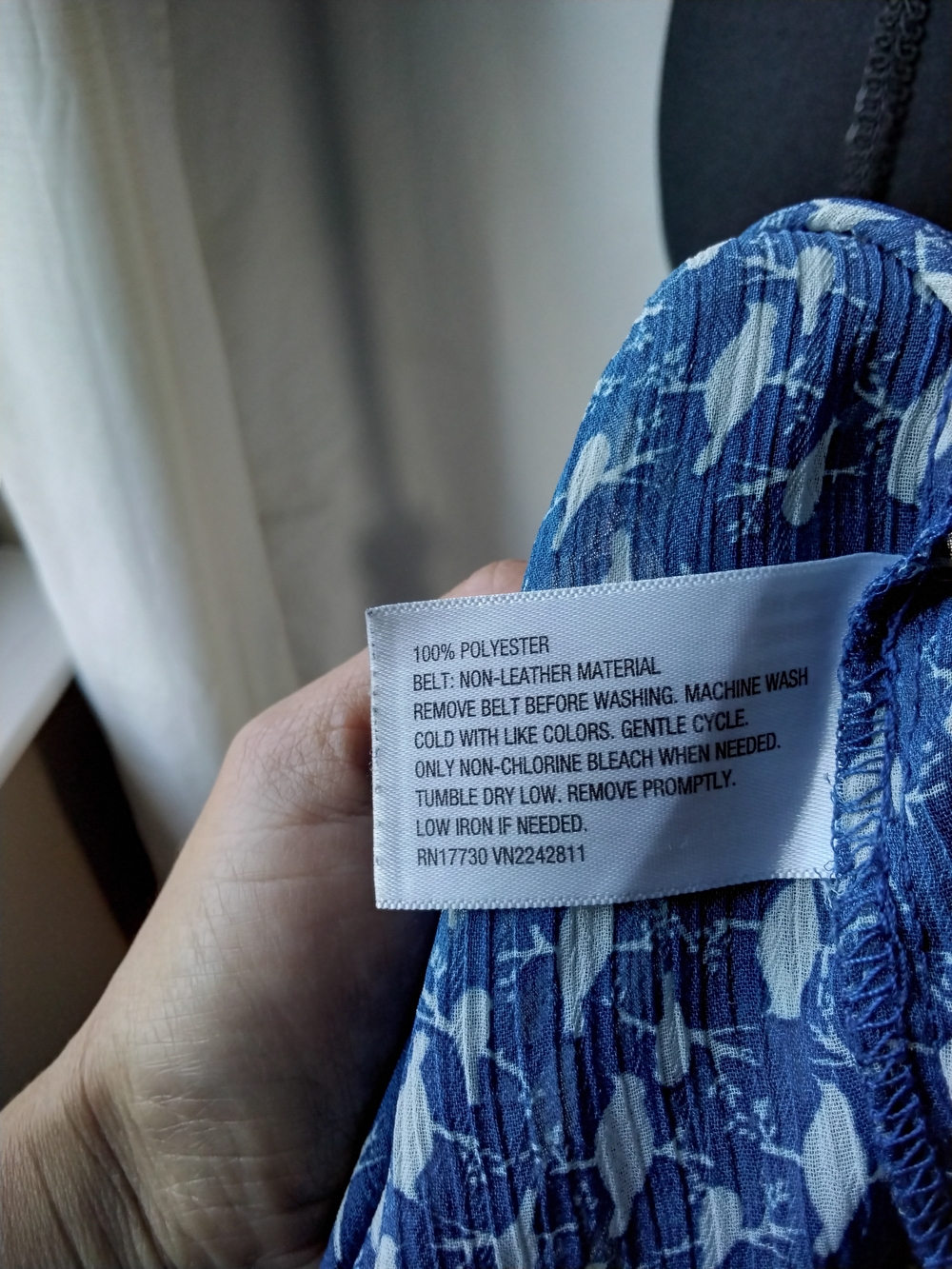 Mossimo Supply Co. Blue Printed Button-Front Tie-Waist Tunic - Picture 12 of 12